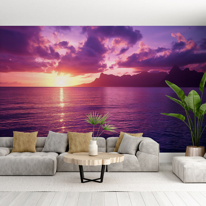 Sunset Mural Wallpaper | Above the Ocean