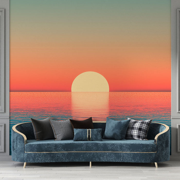 Seinamaalingu tapeet päikeseloojang | Rahustav ja värvikas õhkkond