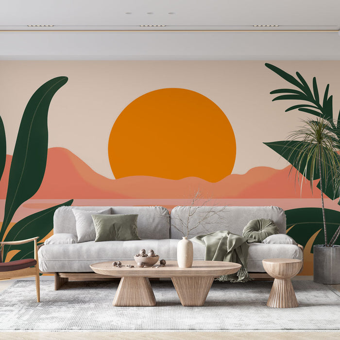 Ταπετσαρία τοίχου ηλιοβασίλεμα | Τροπικές εικονογραφήσεις και καλοκαιρινή αίσθηση