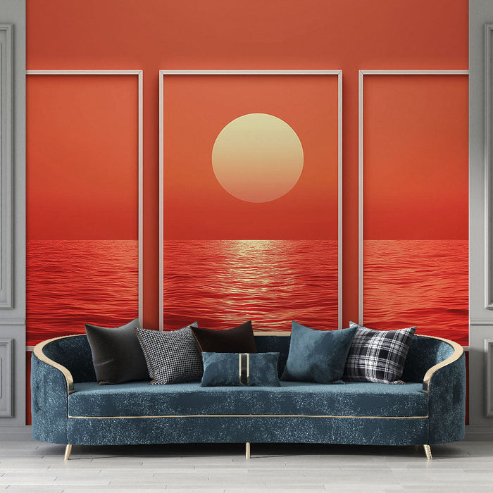 Fototapeet päikeseloojang | Kolmepaneelilised paneelid punastes toonides