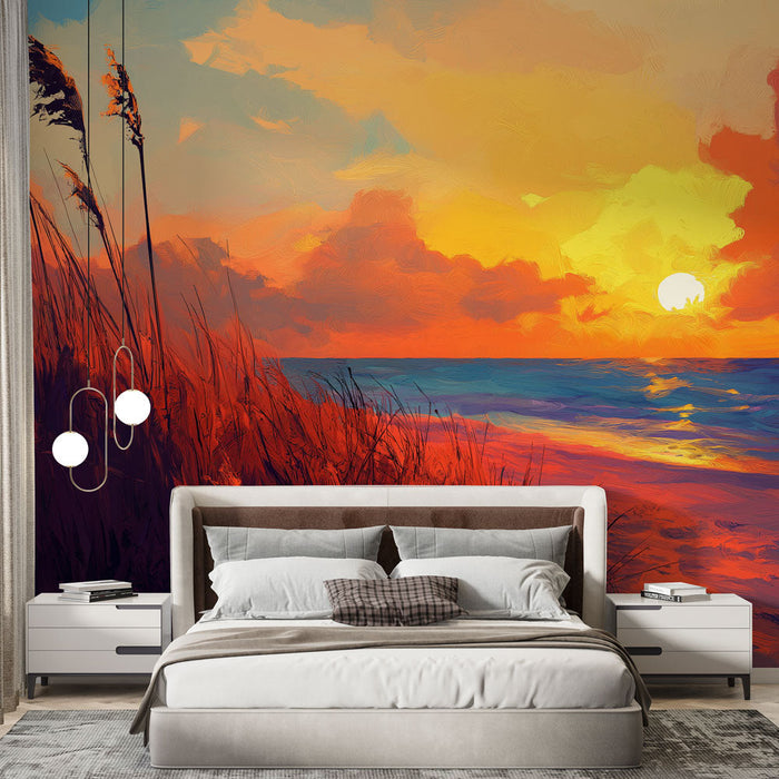 Tapete sunset | Плаж, осветен от топли и естествени нюанси