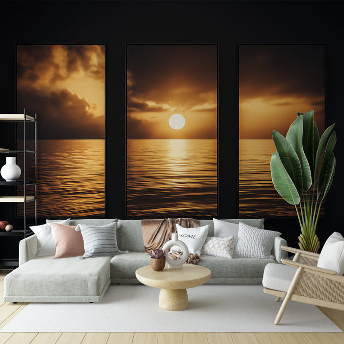 Fototapeet päikeseloojang | Rahustav triptühh kuldsetes toonides