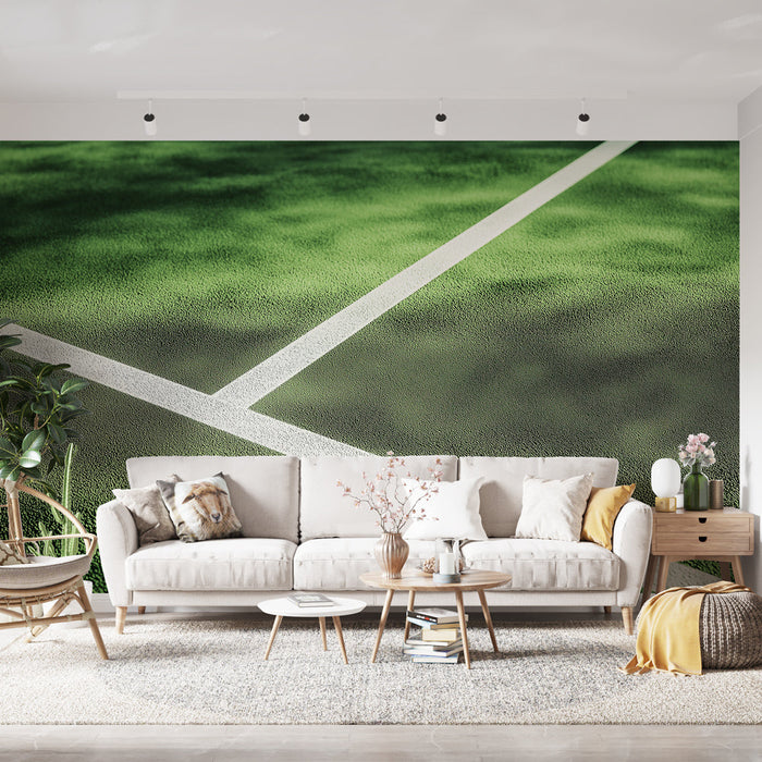 Carta da parati campo-da-tennis | Superficie verde realistica