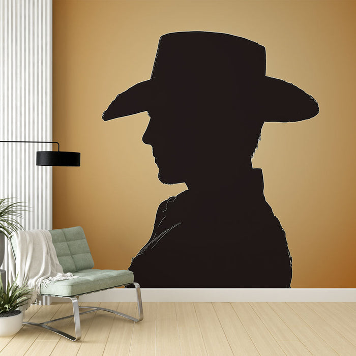 Ταπετσαρία καουμπόι | Εμβληματική σιλουέτα σε θερμό φόντο