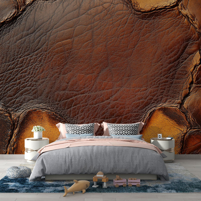 Tapeta koža | Teksturirani i elegantni smeđi uzorak kože