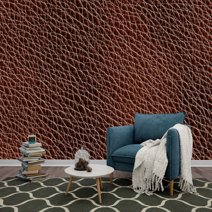 Tapetti nahka | Maalaismainen ruskea nahkatekstuuri