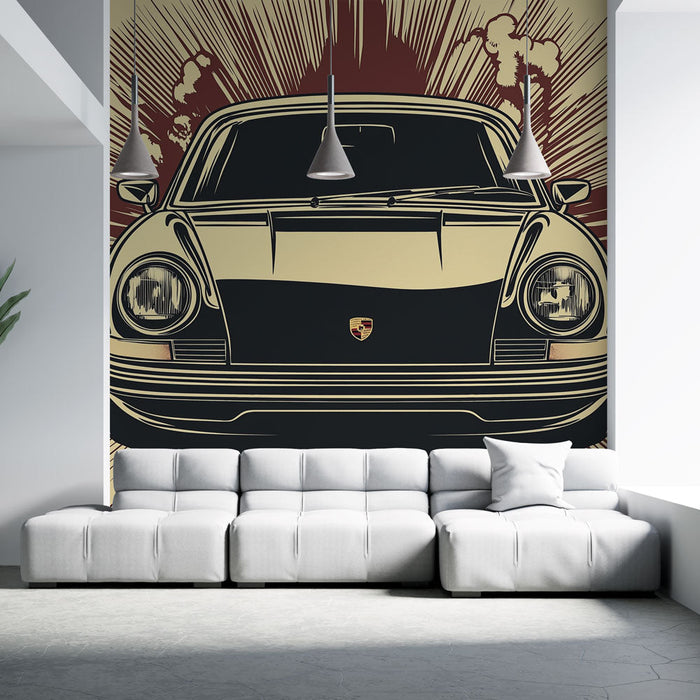 Mural Wallpaper of Retro Car | Illustration of an Iconic Car