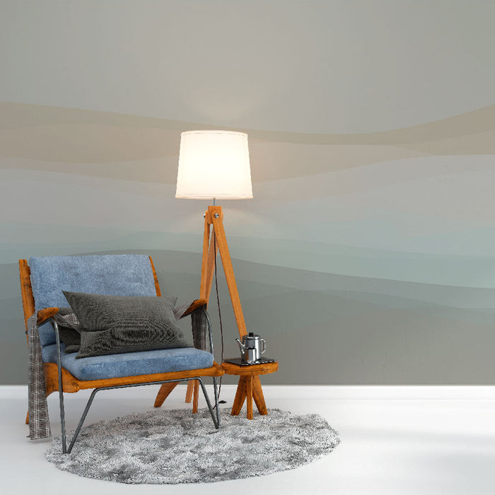 Fototapet abstrakt gradient | Bløde bølger af neutrale farver