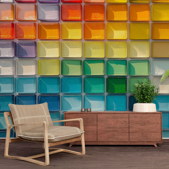 Seinapilt tapeet värvigradient | Elavate ja rahustavate toonide maatriksid