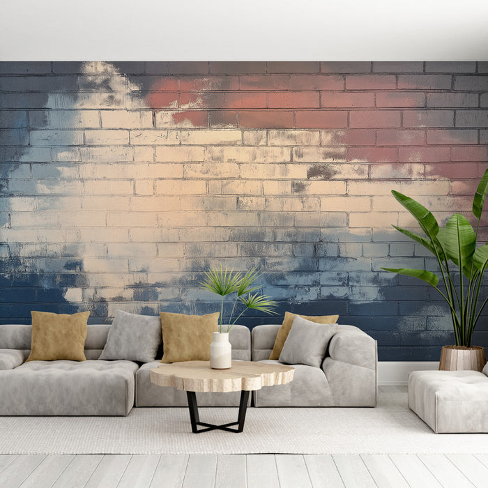 Mural Wallpaper cloudy gradient | Abstraktne muster pehmete siniste ja roosade toonidega