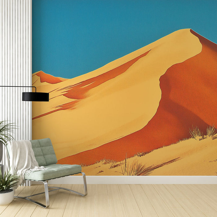 Papel pintado desert | Sand dunes with warm hues and bright blue sky