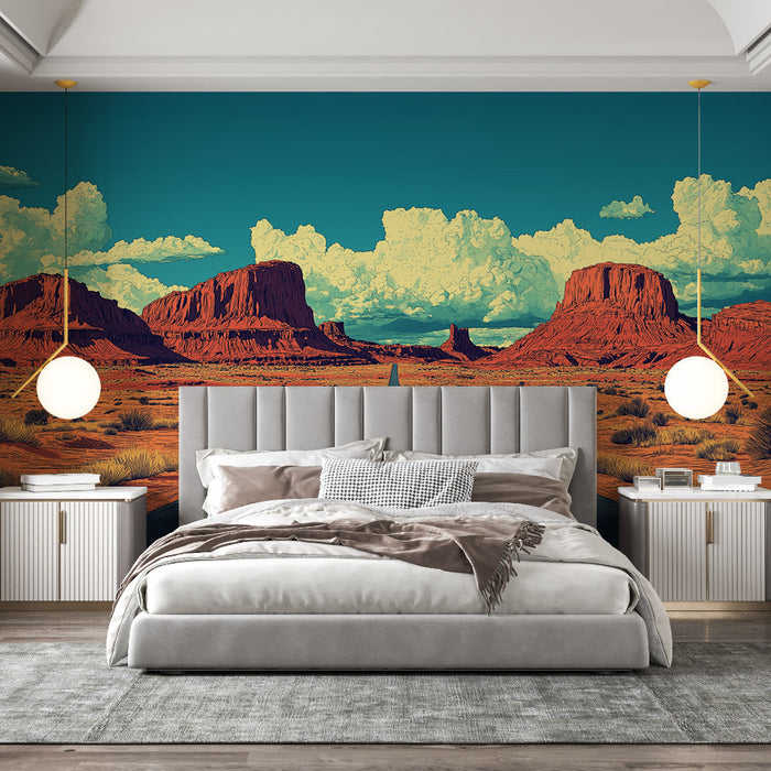 Tapeta pouštní krajina | Klikatá cesta pouštní krajinou