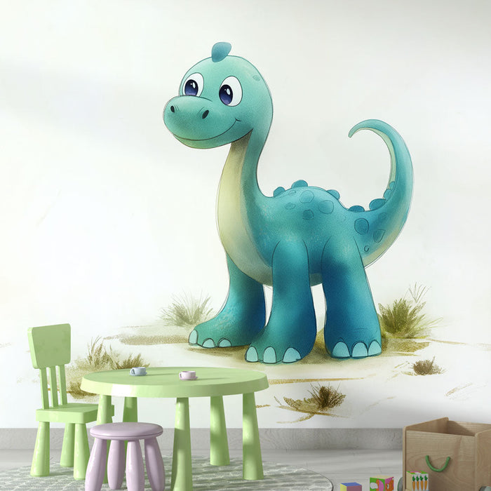 Mural Wallpaper dinosaur | Sinine dinosauruse koomiks