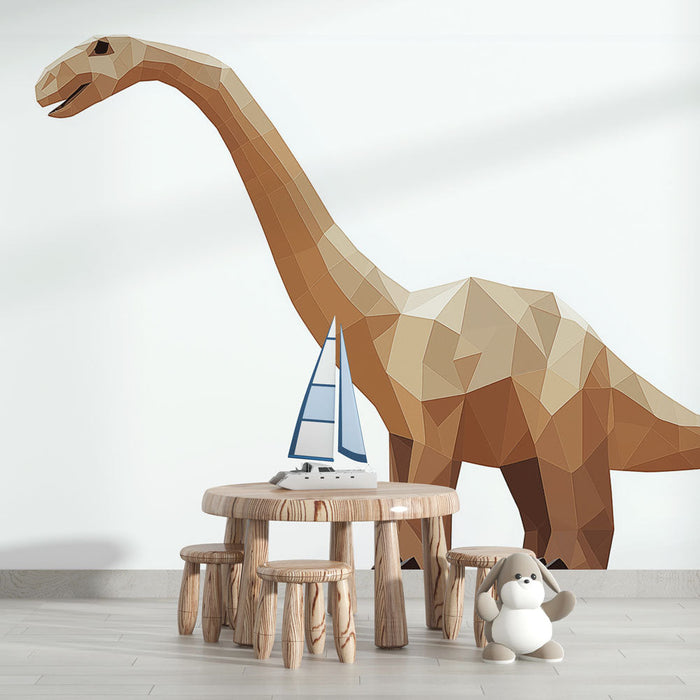 Tapet dinosaur | Geometrisk eleganse av en forhistorisk planteeter