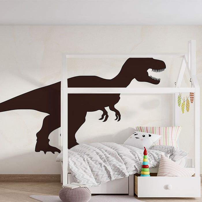 Mural Wallpaper dinosaur | Silhouette of Tyrannosaurus on a light background