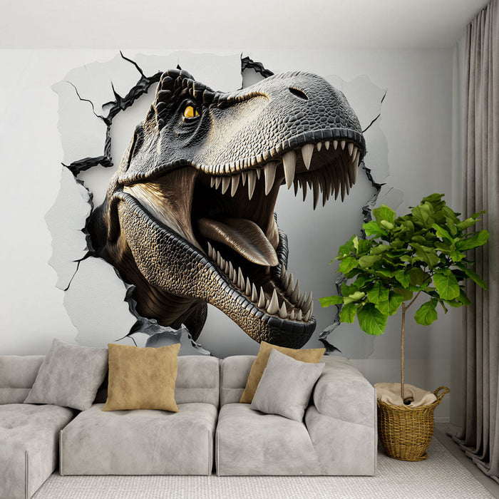 Mural Wallpaper dinosaur | Tyrannosaurus head in relief