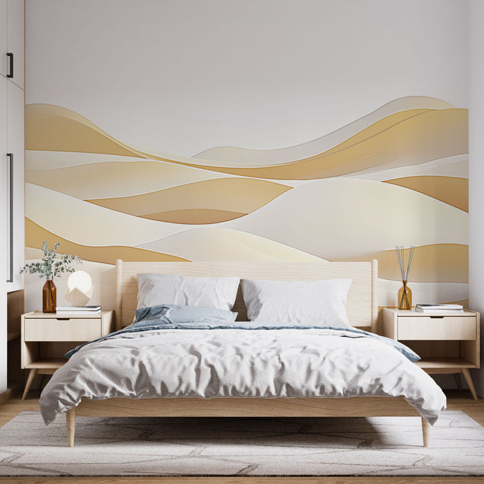 Mural Wallpaper dune | Abstract patterns in gradients of beige and white