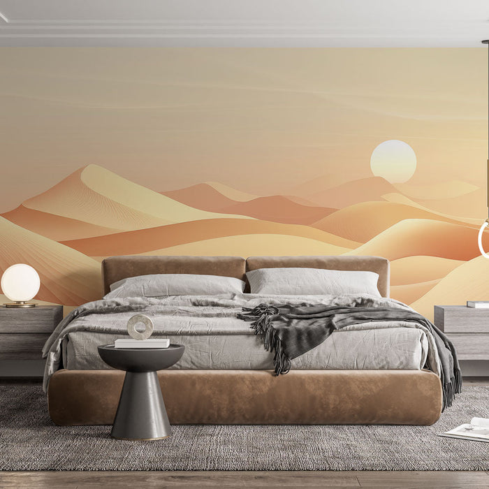 Mural Wallpaper dunes | Landscape of sand dunes at sunset