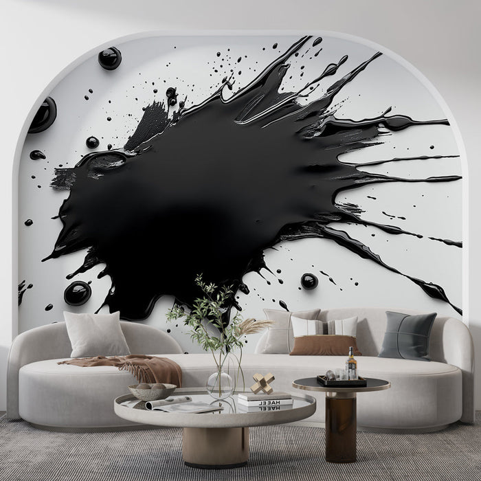 Carta da parati schizzi di inchiostro | Design moderno e audace per un interno contemporaneo