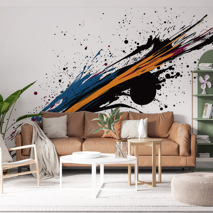 Papel pintado paint splatters | Dynamic artistic pattern with bursts of color