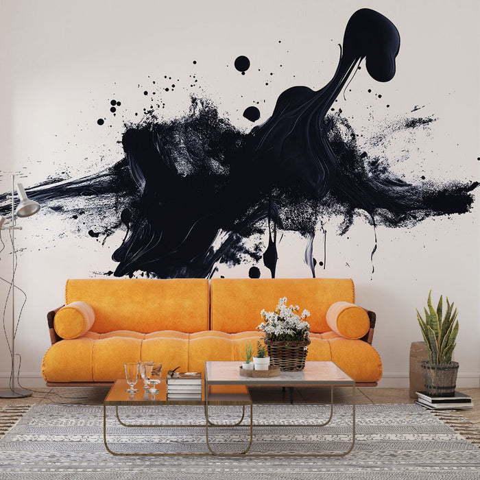 Черно-бели пръски тапети | Артистичен взрив от черно и бяло