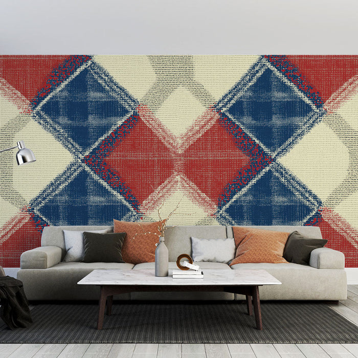 Tapetti Scottish | Sininen Punainen Ruudullinen Tartan