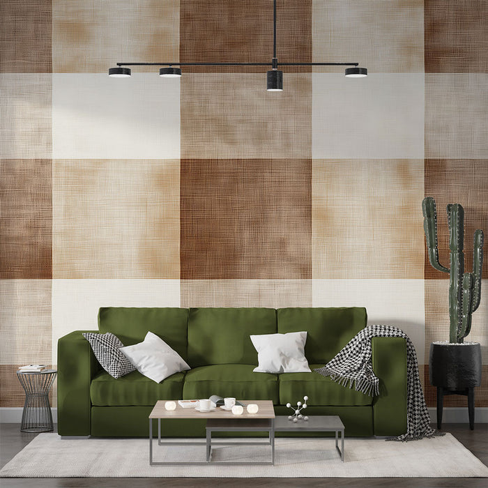 Falikép tapéta | Bézs kockás árnyalatokban