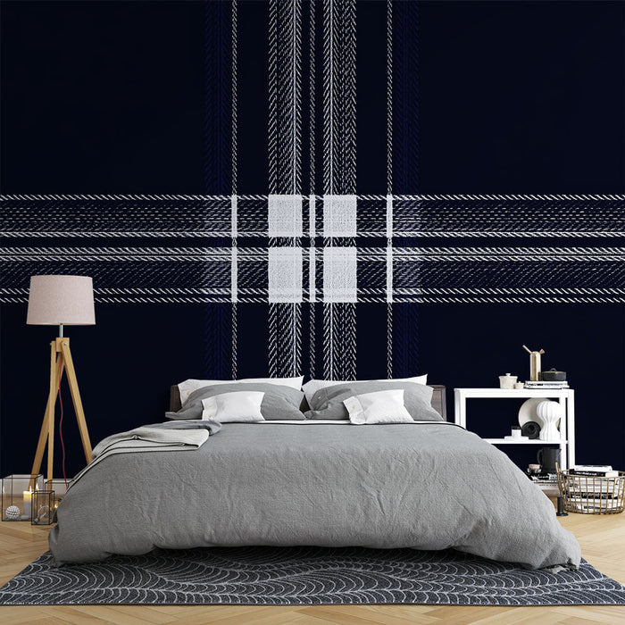 Muralna ozadje | Midnight Blue Tartan