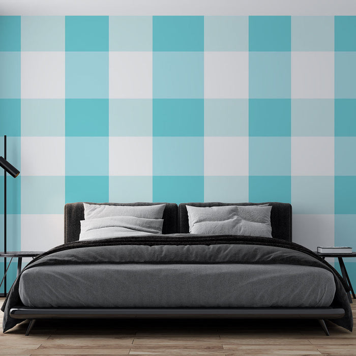 Tapete Scottish | Hellblau Kariertes Tartan