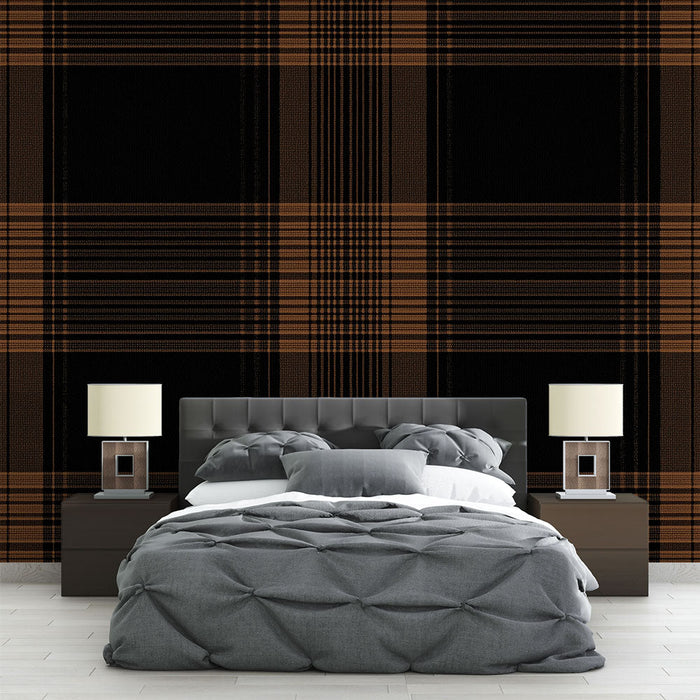 Fototapet Scottish | Tartan crne i smeđe kockice