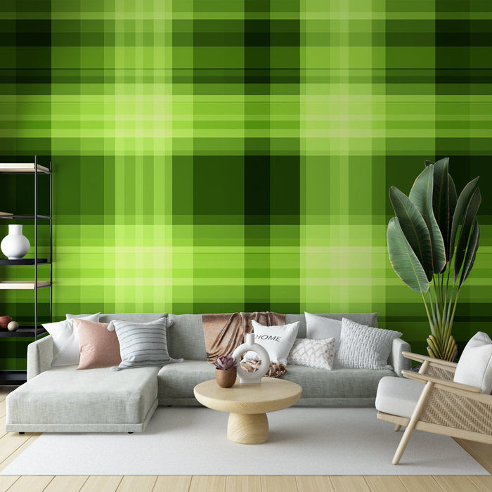 Carta da parati | Tartan in tonalità di verde