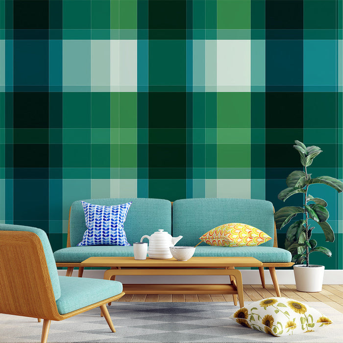 Tapet scoțian | Tartan între albastru și verde