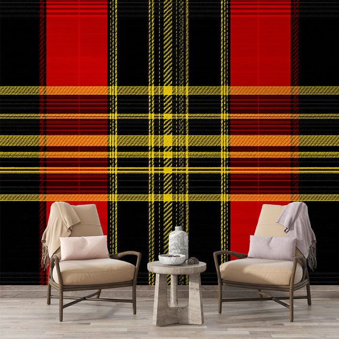 Tapetti | Keltainen, punainen ja musta tartaani