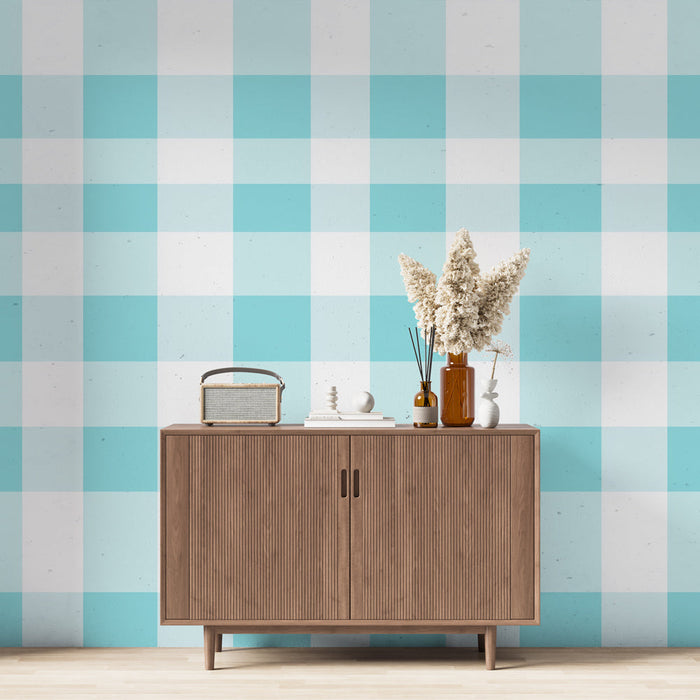 Tapete Scottish | Light Blue Tartan Small Checks