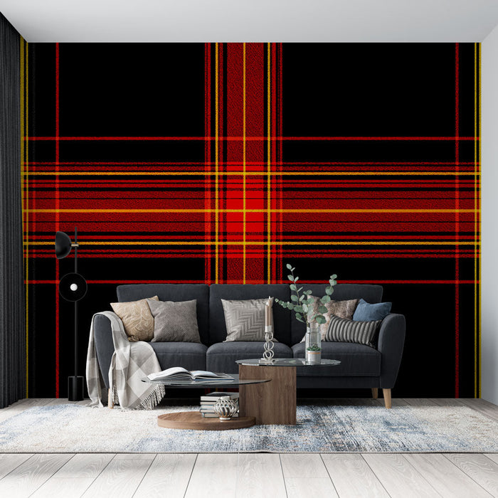 Fototapet | Kırmızı Siyah ve Sarı Tartan