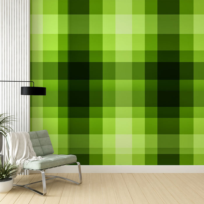 Fototapeta | Svetlo in temno zelen tartan