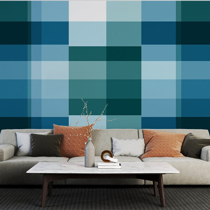 Falikárpit | Zöld és pasztellkék skót kockás