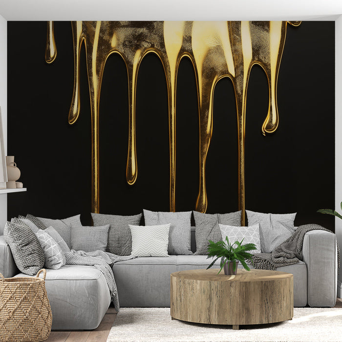 Tapeta s ​​zlatým efektem | Plynulý a moderní design na černém pozadí