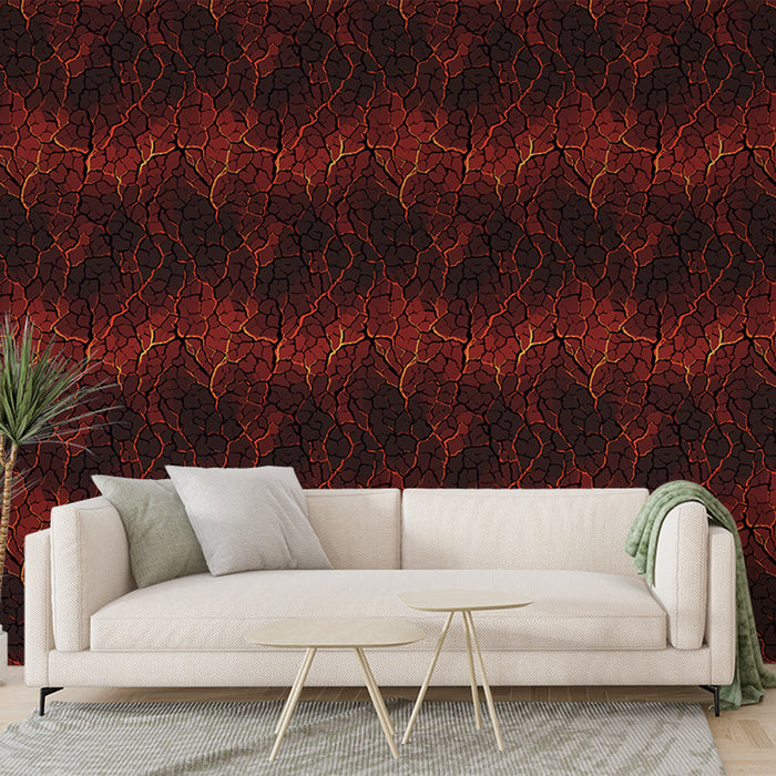 Tapete repedt hatású falikép | Repedés mintával piros és fekete árnyalatokban