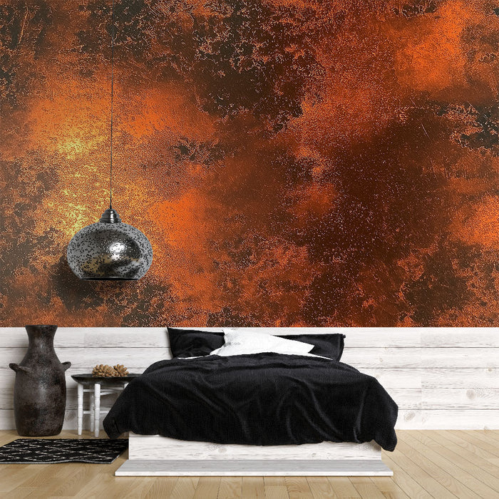 Mural Wallpaper metal effect | Copper pattern with dark texture