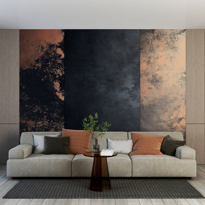 Тапет метален ефект | Модерни тъмни и медни текстури