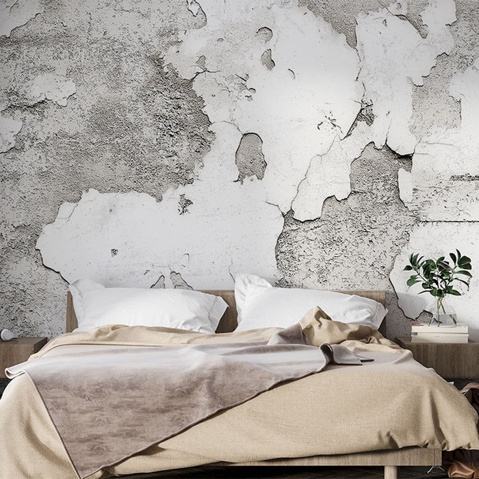 Mural Wallpaper aged effect | White and gray textures