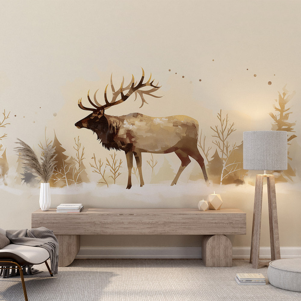 Majestic Elk Mural Wallpaper | In the Forest — WonderMural