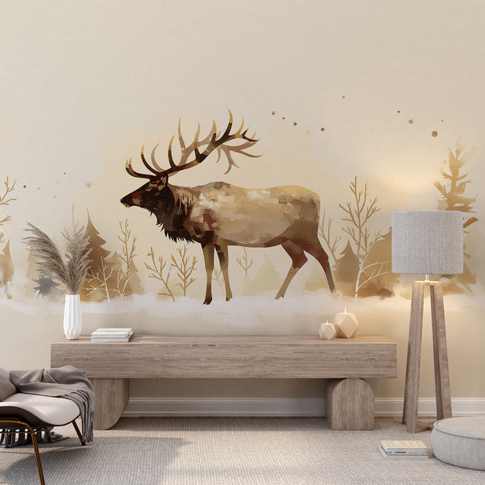 Majestic Elk Mural Wallpaper | In the Forest