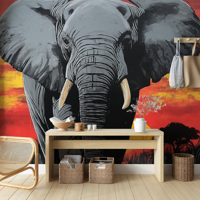 Fototapeet Elephant | Metsik Elegants päikeseloojangul