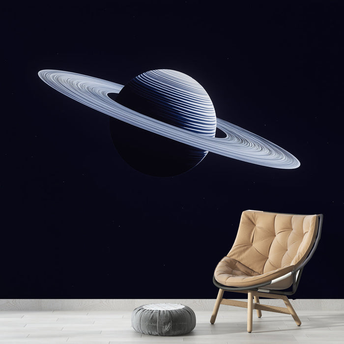 Tapet spațial | Reprezentare elegantă a planetei Saturn cu inelele sale mărețe
