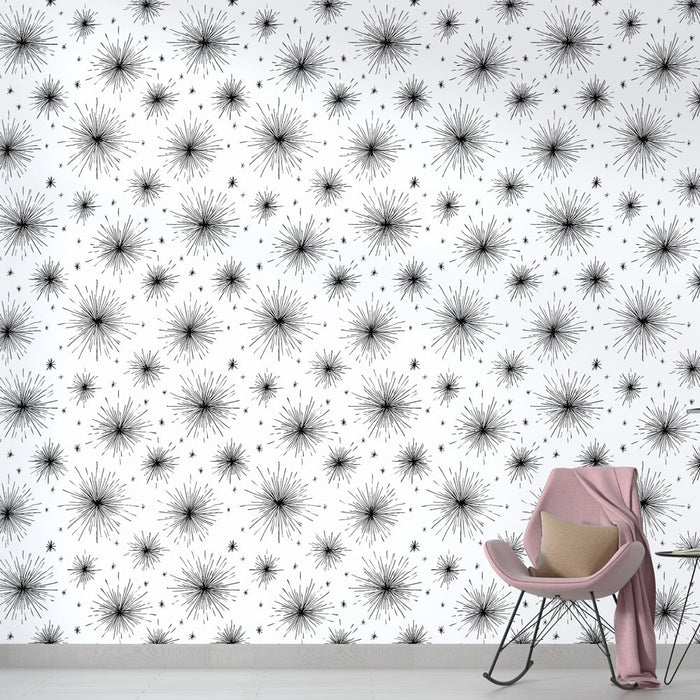 Wallpaper Shooting Stars | Monochrome Patterns of Celestial Dynamism