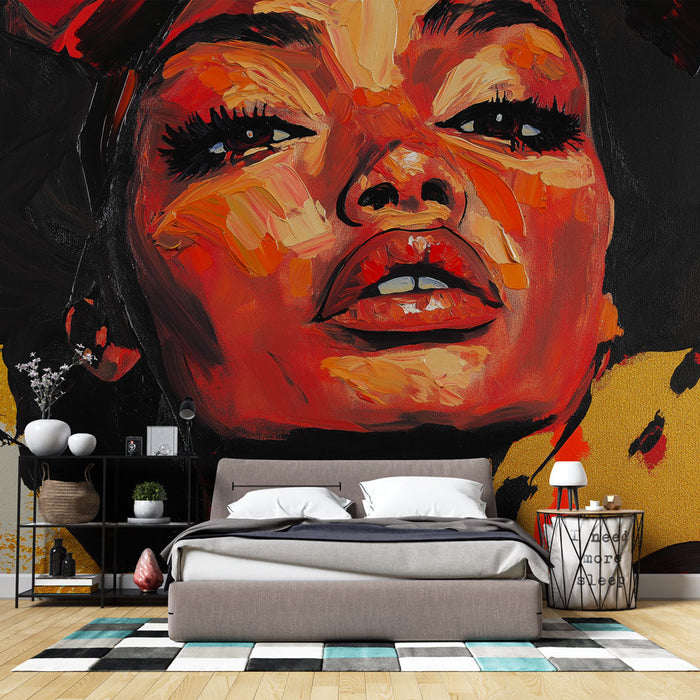 Tapet Expressionist | Livfull porträtt av en stiliserad kvinna