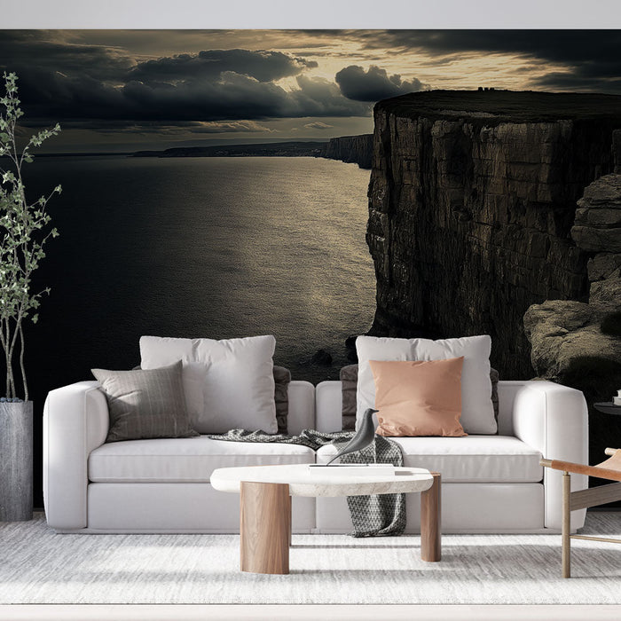 Papel de parede mural penhasco | Vista dramática de um penhasco íngreme à beira-mar