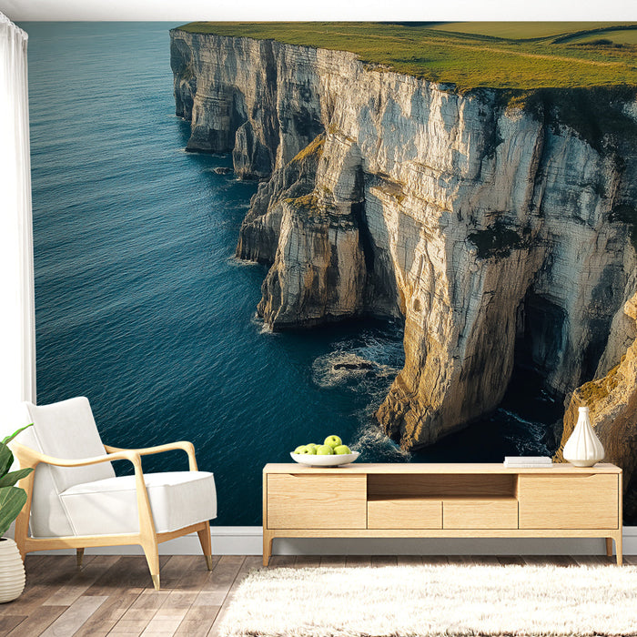 Tapete meerklippen | Vogelperspektive auf majestätische Küstenklippen